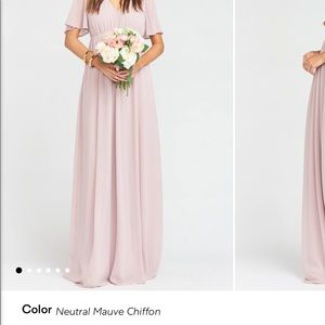 Emily empire maxi dress in neutral mauve XS